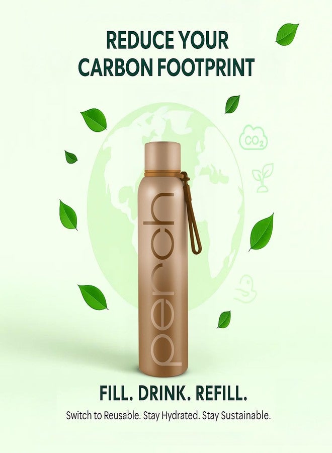 Perch Zion Hot and Cold Steel Water Bottle 720 ml, ISI Certified, Vacuum Insulated | for School, Gym, Office, Home | Leak Proof, BPA-Free | Flask for Kids, Men and Women | Beach Brown - Image 5